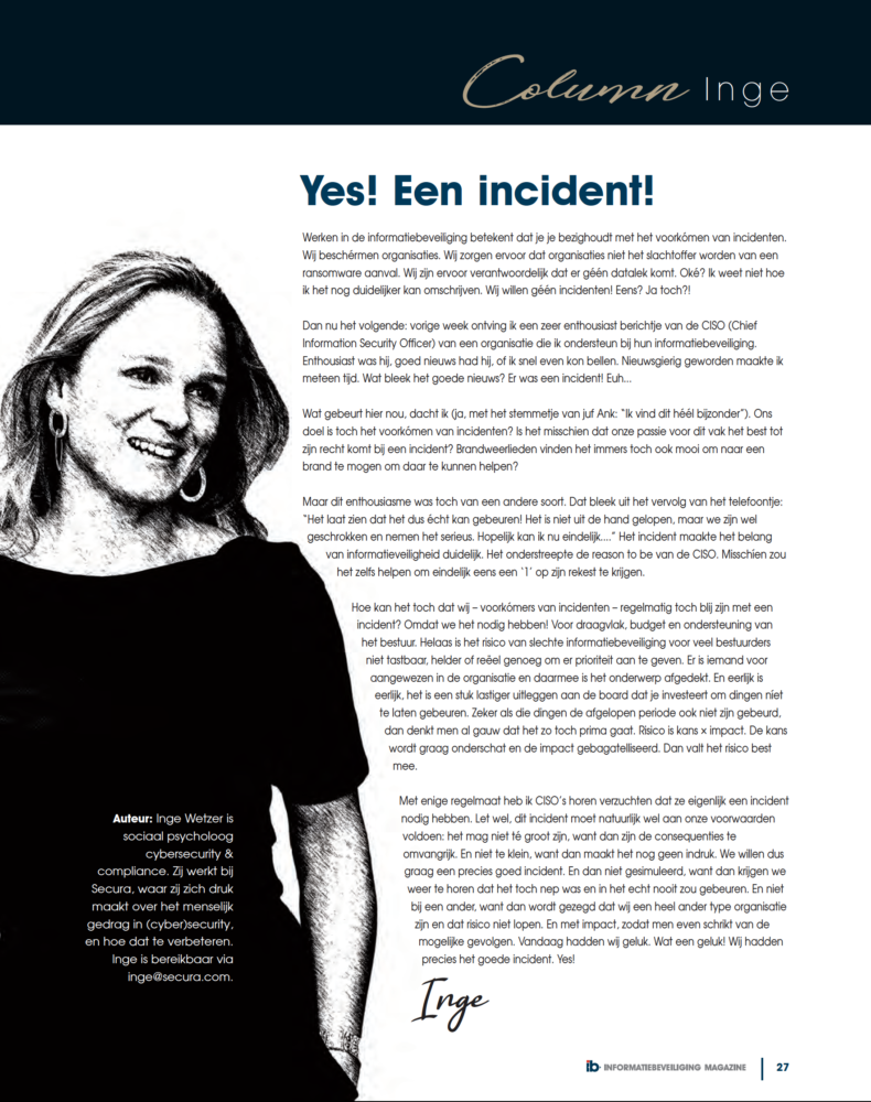 Yes! Een incident!