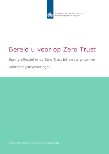 Factsheet 'Bereid u voor op Zero Trust'