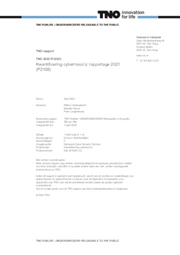 Kwantificering cyberrisico’s rapport 2021