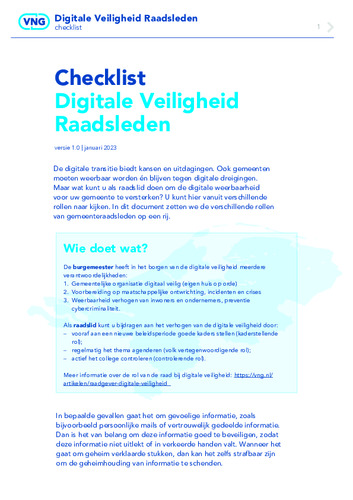 Checklist Digitale Veiligheid Raadsleden