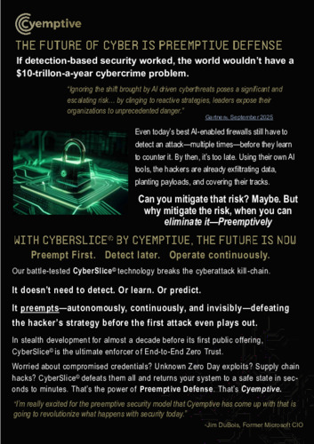 The Future of Cyber is Pre-emptive Defense 