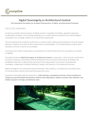 Operational Continuity and Digital Sovereignty for Government and Critical Infrastructure